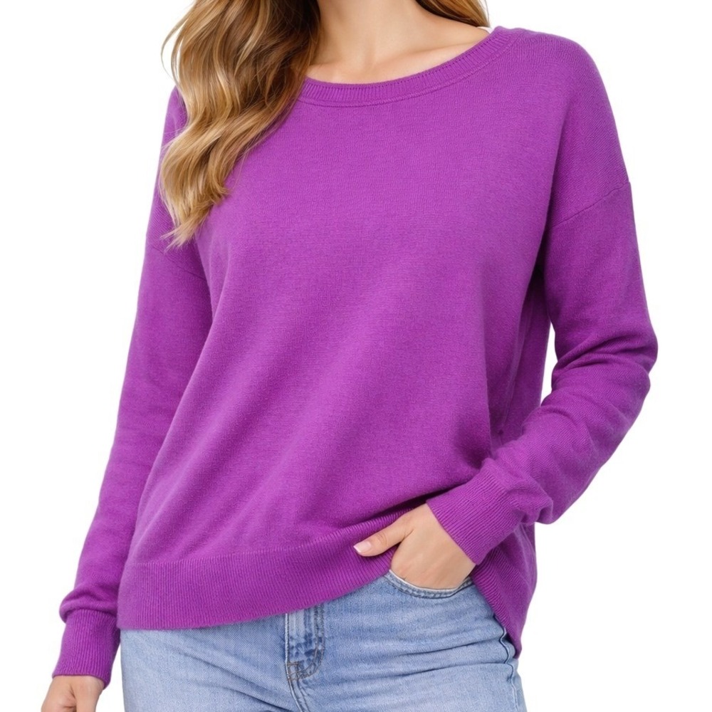 Banana Republic Purple Italian Filpucci Yarn Drop Shoulder Sweater Womens Medium